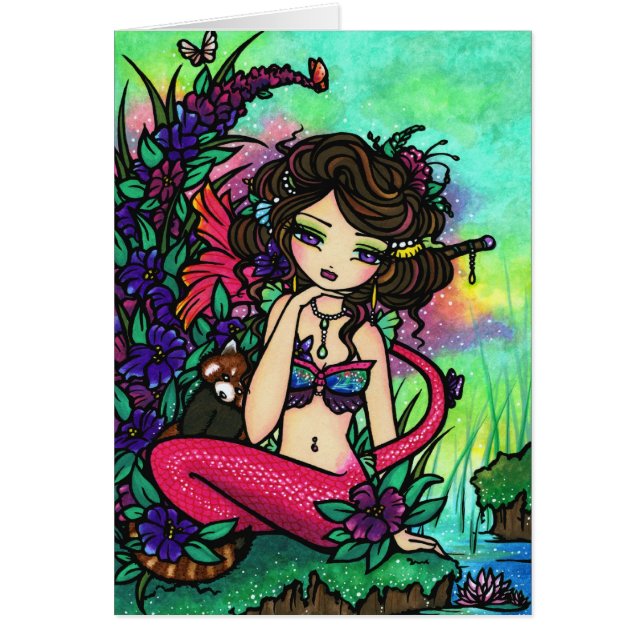 Asiático de hadas de la panda roja de la sirena (Frente)
