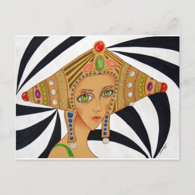 Asiático original/art déco que dibuja en la postal (Anverso)