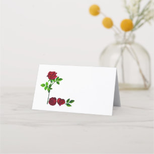 Asiento AMOR - Tarjeta de lugar de rosa pintada a mano rom