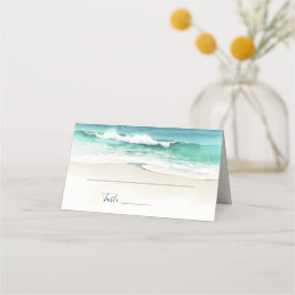 Asiento Beach Wedding Watercolor océano Doble tarjeta de l