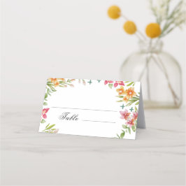 Asiento Boda de Flores Silvestres, Tarjeta Boho Floral Pla