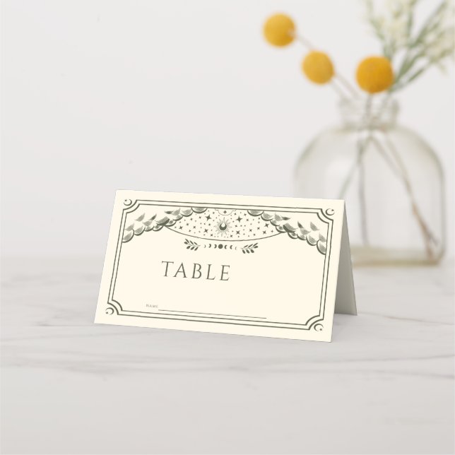 Asiento Boda de la Tarjeta Tarot Gótica Olive Elegant (Anverso)
