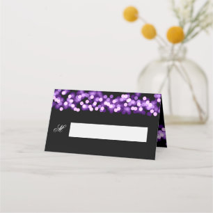 Asiento Boda de tarjeta de invitado Purple Hollywood Glam