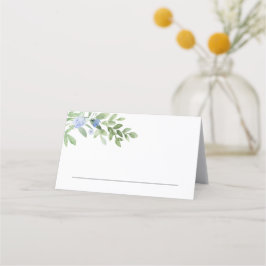 Asiento Boda o tarjeta de lugar de evento Flor azul