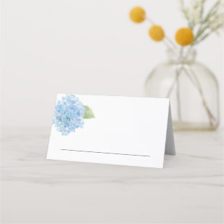 Asiento Boda o tarjeta de lugar de evento Hidráneas azules