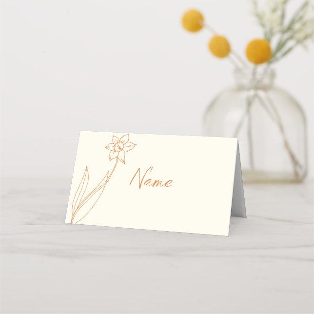 Asiento Boda Place y tarjeta de Escort Daffodil (Anverso)