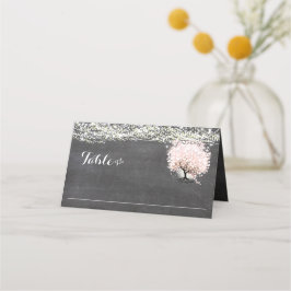 Asiento Chalkboard Tarjeta de plaza Boda de hoja de corazó