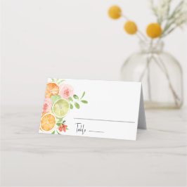 Asiento Citrus floral Boda Tarjeta de plaza