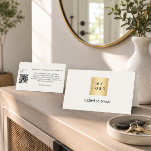 Asiento Código QR de bienvenida para huéspedes tarjeta de 