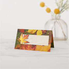 Asiento Coloridas hojas de otoño Boda tarjeta