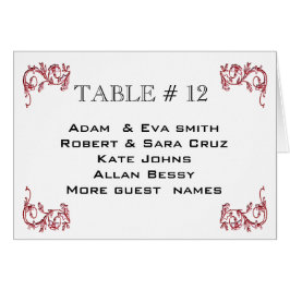 Asiento con clase del boda del número de la tabla