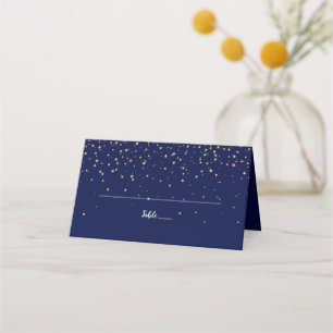 Asiento confetti de efecto metalizado dorado Tarjeta de