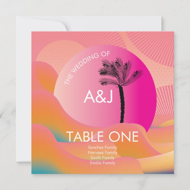 Asiento del Boda del Naranja rosa negrita Tropical (Anverso)