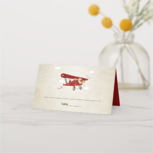 Asiento Ducha de avión retro vintage con tarjeta de plaza