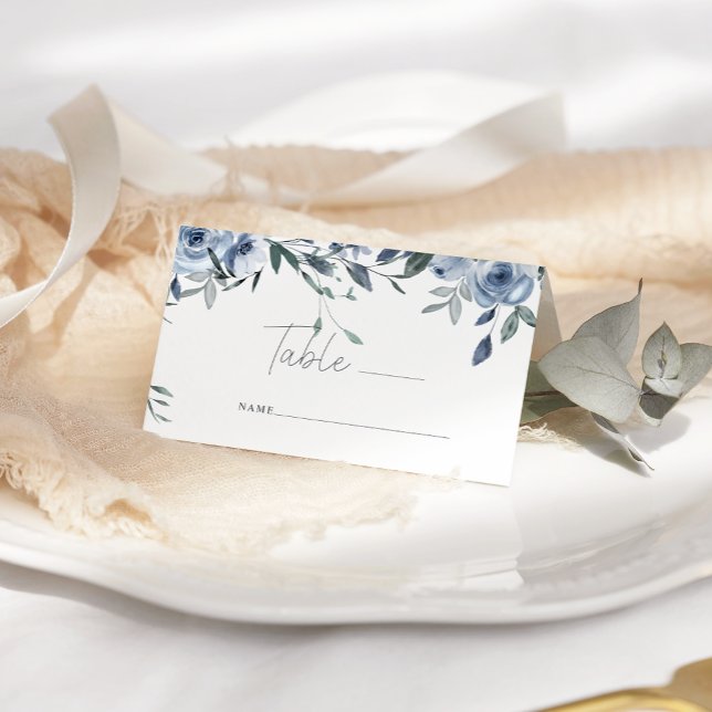 Asiento Duste Rosas azules Flores Boda Tarjeta de plaza (Subido por el creador)