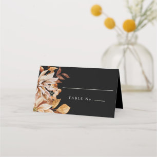 Asiento Elegante color de agua otoñal negro Boda tarjeta d