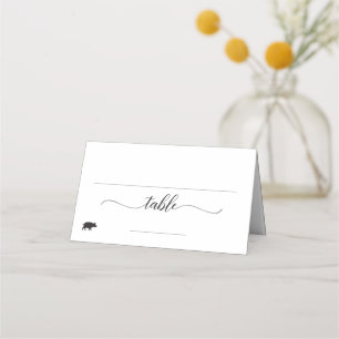 Asiento Elegante opción de comida de cerdo Boda tarjeta de