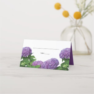 Asiento Elegante Púrpura Hydrangea Boda Tarjeta de plaza
