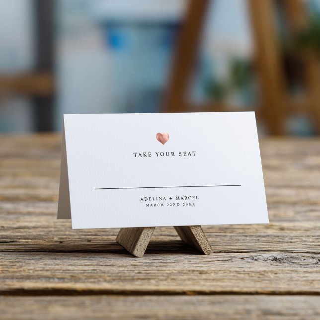 Asiento Elegante Rosa moderno Boda de oro tarjeta de mesa (Subido por el creador)