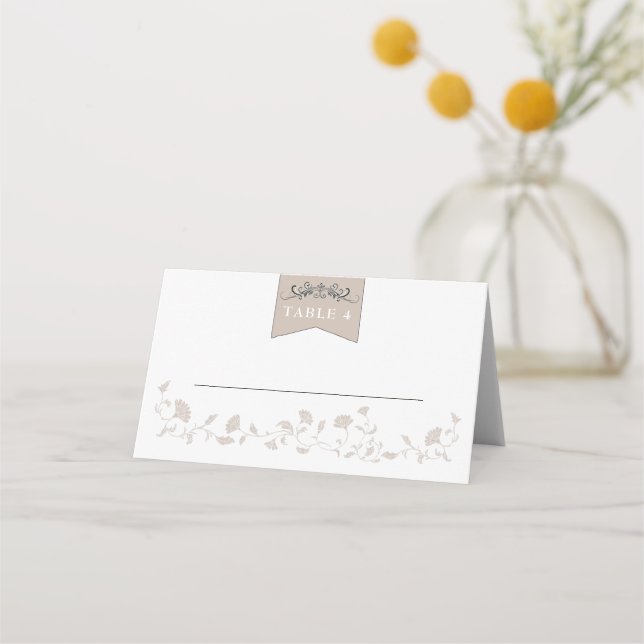 Asiento Elegante tarjeta Boda de la Biblioteca Black Tan (Anverso)