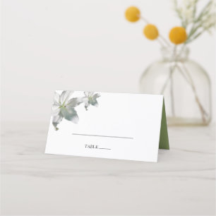Asiento Elegante tarjeta Boda de Lilies Blancos