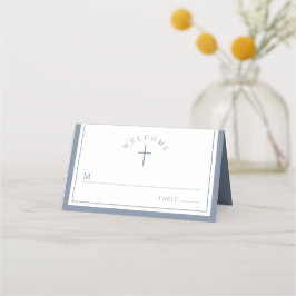 Asiento Elegante tarjeta de Bautizo de Niño Religioso en A