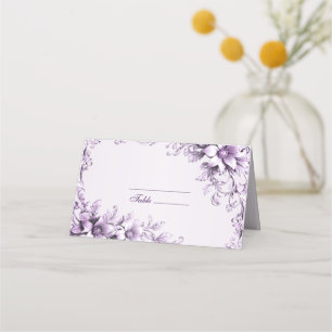 Asiento Elegante tarjeta de colocación de flores moradas