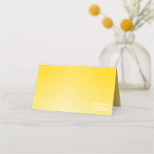 Elegante tarjeta de lugar amarillo girasol o tarje