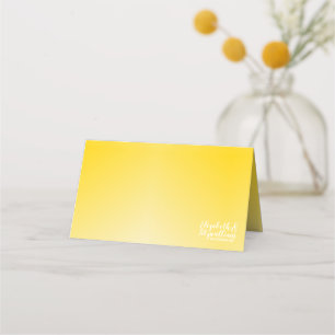 Asiento Elegante tarjeta de lugar amarillo girasol o tarje
