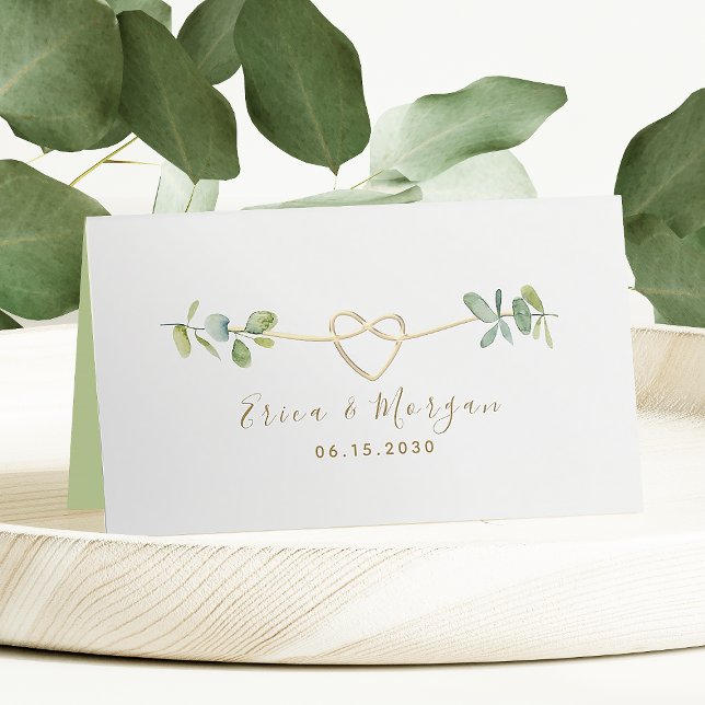 Asiento Elegante tarjeta de lugar Boda de la vegetación (Subido por el creador)