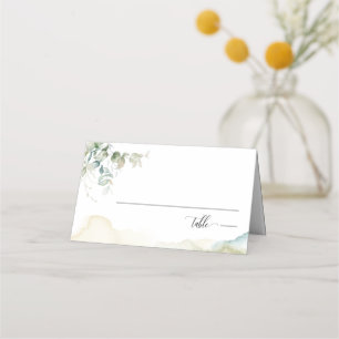 Asiento Elegante tarjeta de lugar Boda de vegetación y acu