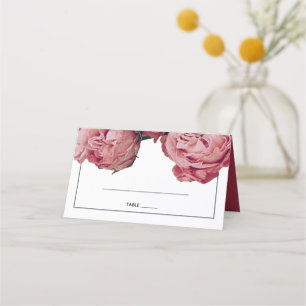 Asiento Elegante tarjeta de plaza Boda de rosas rosas