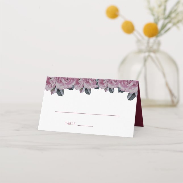 Asiento Elegante tarjeta romántica de mesa de mesa de flor (Anverso)