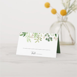 Asiento Eucalyptus Simple Brown Floral Boda Tarjeta de pla