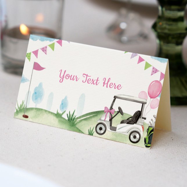 Asiento Fiesta de golf Chica rosa Tarjeta de cumpleaños (Subido por el creador)