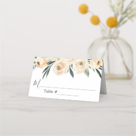 Asiento Floral Beige Boda blanco tarjeta de plaza