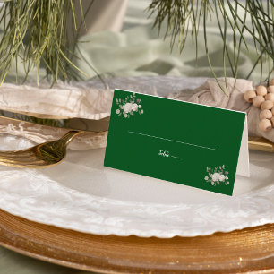 Asiento Floral de invierno Tarjeta verde Boda