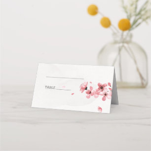 Asiento Flores de cerezo rosa boda tarjeta de lugar floral