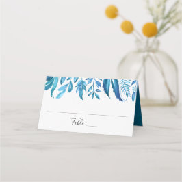 Asiento Hojas de Índigo | Tarjeta de Lugar de Boda Persona