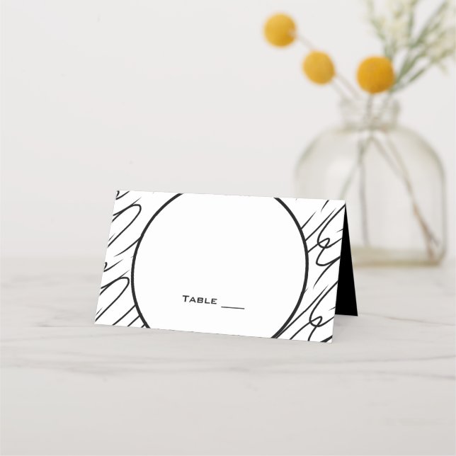 Asiento Juego de Bodas de blanco negro (Peach) | Tarjeta d (Anverso)