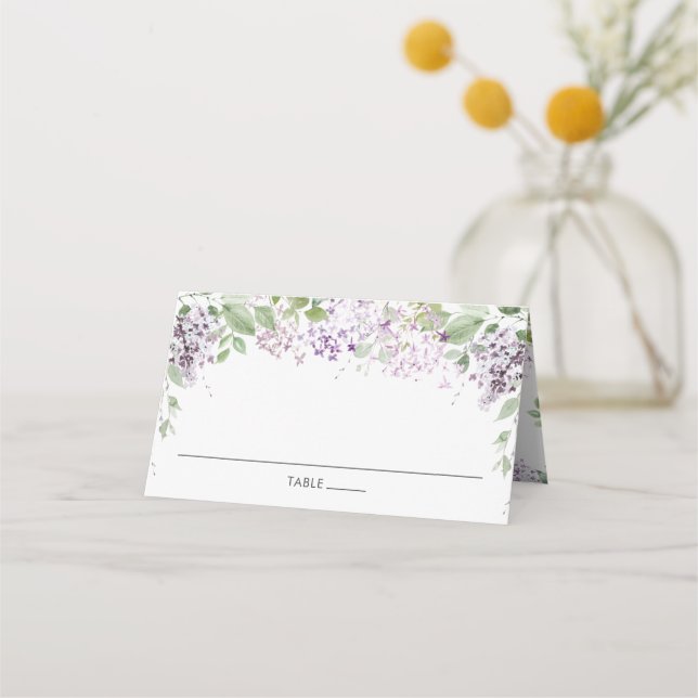 Asiento Lilac Purple Floral Boda de invitado Tarjeta de vi (Anverso)