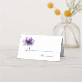 Asiento Magnífica tarjeta de lugar Boda de flores moradas