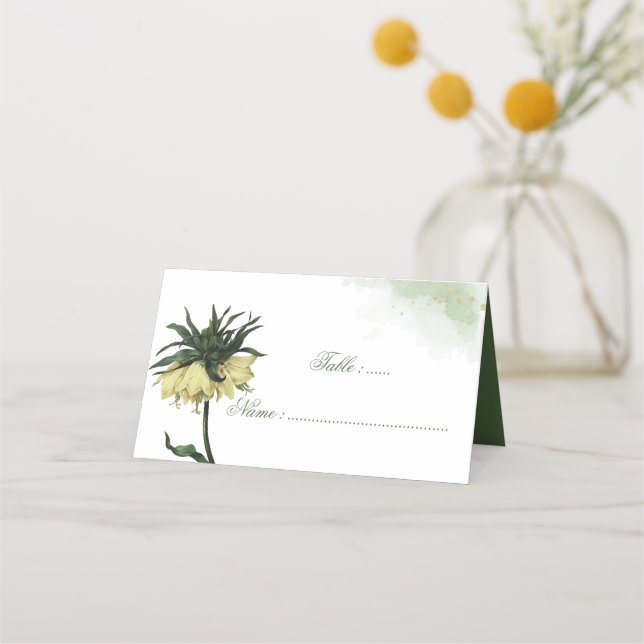 Asiento magnífica tarjeta de lugar de flores amarillas (Anverso)