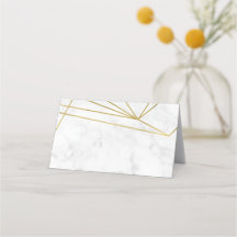 Marble Geométrica Elegante Tarjeta de lugar de bod