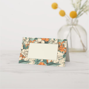 Asiento Naranja flores tarjeta de visita