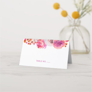 Asiento Naranja rosa brillante nombre floral tarjeta de lu