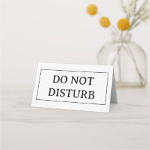 NO MOLestar | Tarjeta de lugar plegada de 4" x 3,5