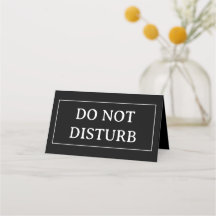 NO MOLESTAR | Tarjeta de lugar plegada de 4" x 3.5