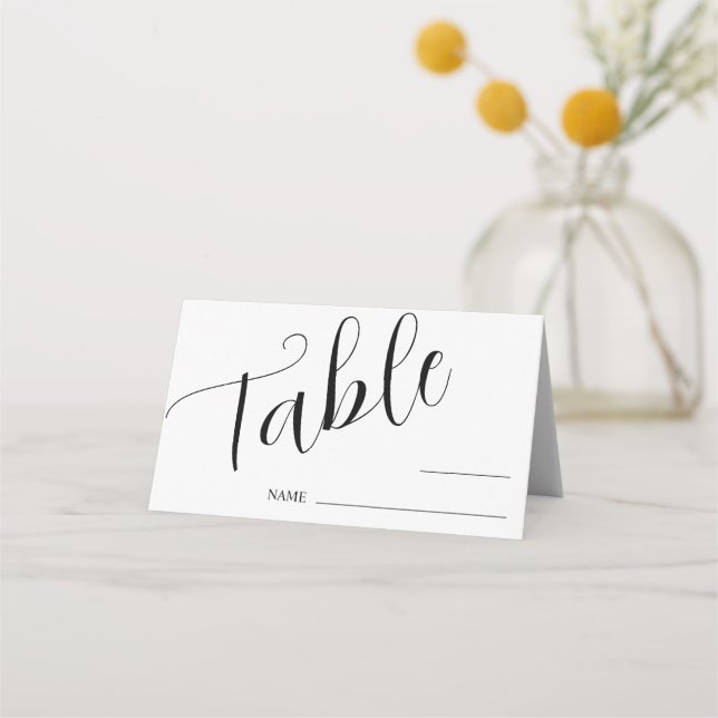 Asiento Número mínimo de tabla Boda Tarjeta de lugar (Anverso)