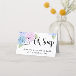 Asiento OH SNAP Tarjeta de mesa plegada #hashtag hidrangea